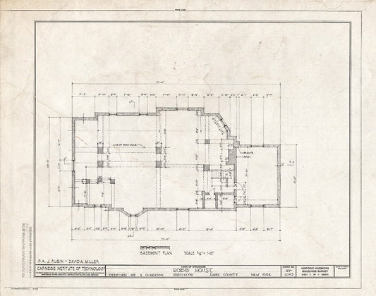 Blueprint HABS NY,24-Brok,44- (Sheet 2 of 11) - Robb House, Bedford Avenue & Clarkson, Brooklyn, Kings County, NY