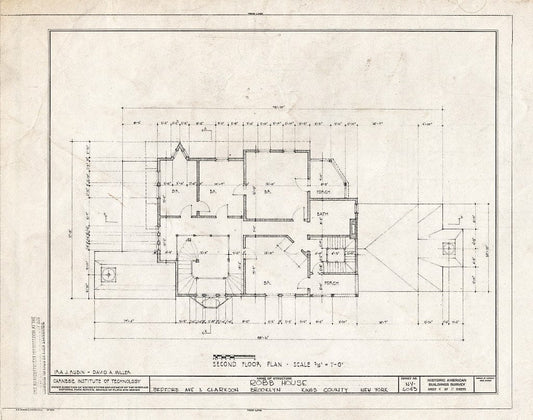 Blueprint HABS NY,24-Brok,44- (Sheet 4 of 11) - Robb House, Bedford Avenue & Clarkson, Brooklyn, Kings County, NY