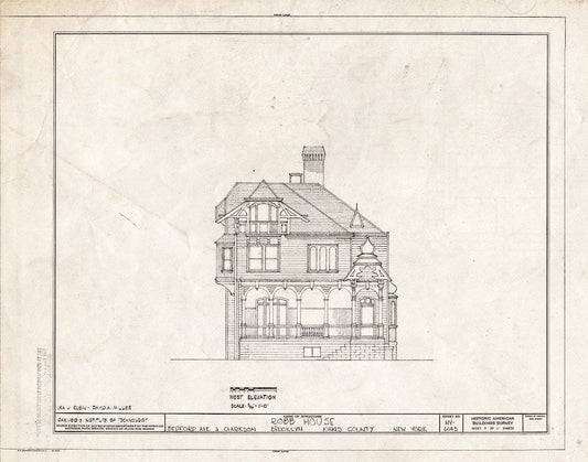 Blueprint HABS NY,24-Brok,44- (Sheet 8 of 11) - Robb House, Bedford Avenue & Clarkson, Brooklyn, Kings County, NY