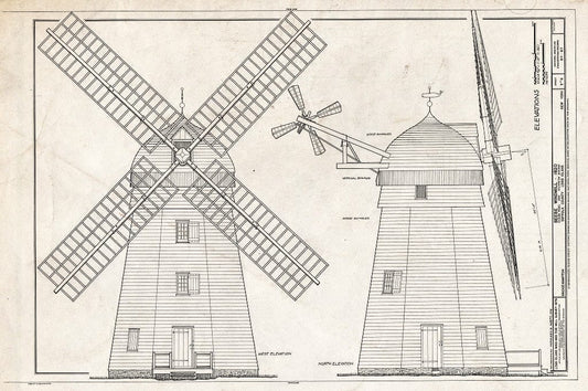 Blueprint HAER NY,52-BRIG,4- (Sheet 3 of 6) - Beebe Windmill, Hildreath Lane & Ocean Avenue (Moved Several Times), Bridgehampton, Suffolk County, NY