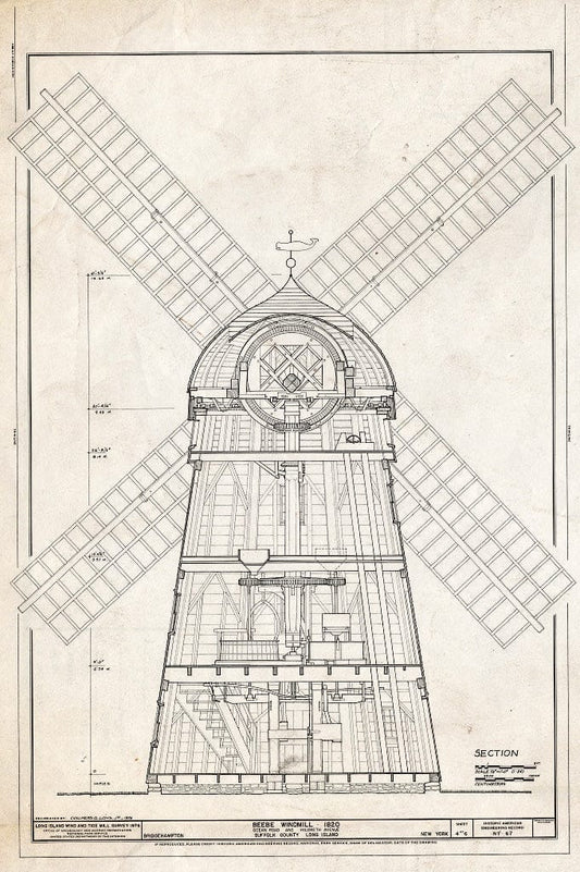 Blueprint HAER NY,52-BRIG,4- (Sheet 4 of 6) - Beebe Windmill, Hildreath Lane & Ocean Avenue (Moved Several Times), Bridgehampton, Suffolk County, NY