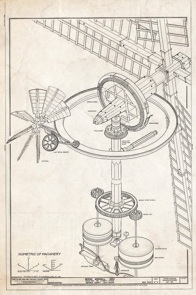 Blueprint HAER NY,52-BRIG,4- (Sheet 5 of 6) - Beebe Windmill, Hildreath Lane & Ocean Avenue (Moved Several Times), Bridgehampton, Suffolk County, NY