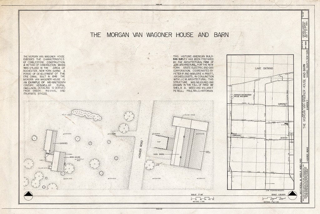 Blueprint HABS NY,32-SOM,1- (Sheet 1 of 1) - Morgan Van Wagoner House & Barn, Hosmer Road, Somerset, Niagara County, NY