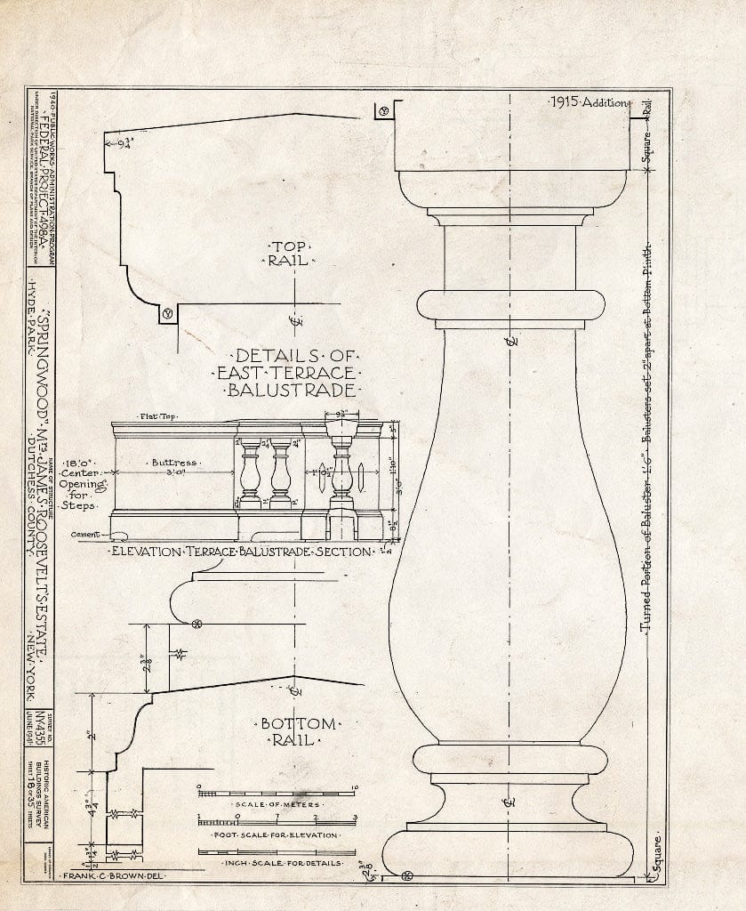 Blueprint HABS NY,14-HYP,5- (Sheet 18 of 35) - Springwood, Hyde Park, Dutchess County, NY