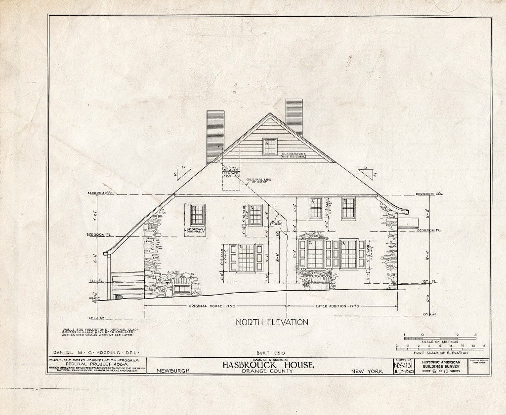 Blueprint HABS NY,36-Newb,1- (Sheet 6 of 13) - Hasbrouck House, Washington, Liberty, Lafayette, Colden Streets, Newburgh, Orange County, NY