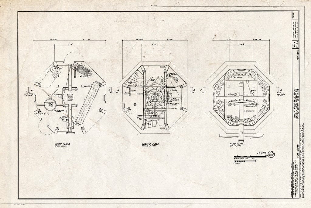Blueprint HAER NY,52-HAMTE,2- (Sheet 2 of 6) - Hook Windmill, North Main Street at Pantigo Road, East Hampton, Suffolk County, NY