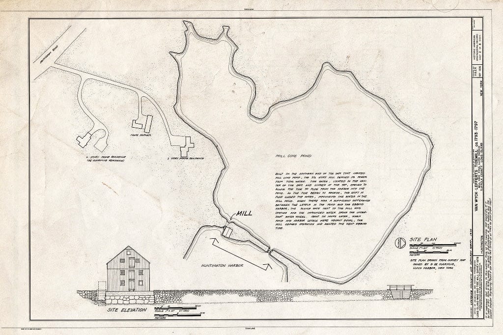 Blueprint HAER NY,52-LOHA,2- (Sheet 2 of 8) - Lefferts Tide Mill, Huntington Harbor, Southdown Road, Huntington, Suffolk County, NY