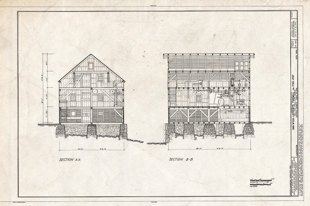 Blueprint HAER NY,52-LOHA,2- (Sheet 5 of 8) - Lefferts Tide Mill, Huntington Harbor, Southdown Road, Huntington, Suffolk County, NY