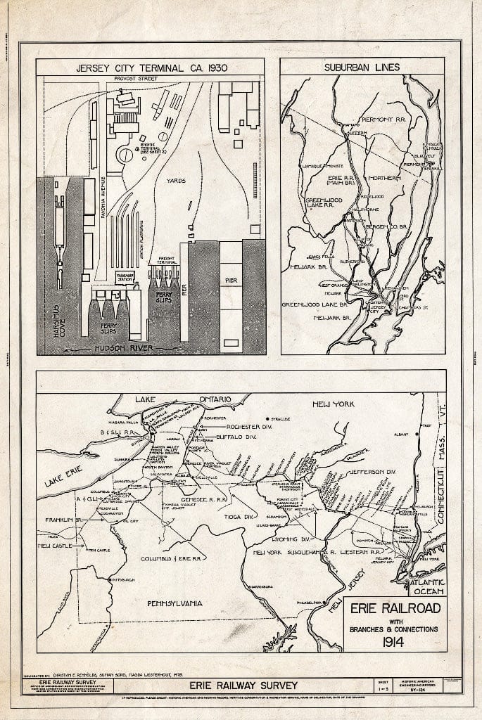 Blueprint HAER NY,4-DEPO,2- (Sheet 1 of 3) - Erie Railway, New Jersey, New York, Pennsylvania, Deposit, Broome County, NY