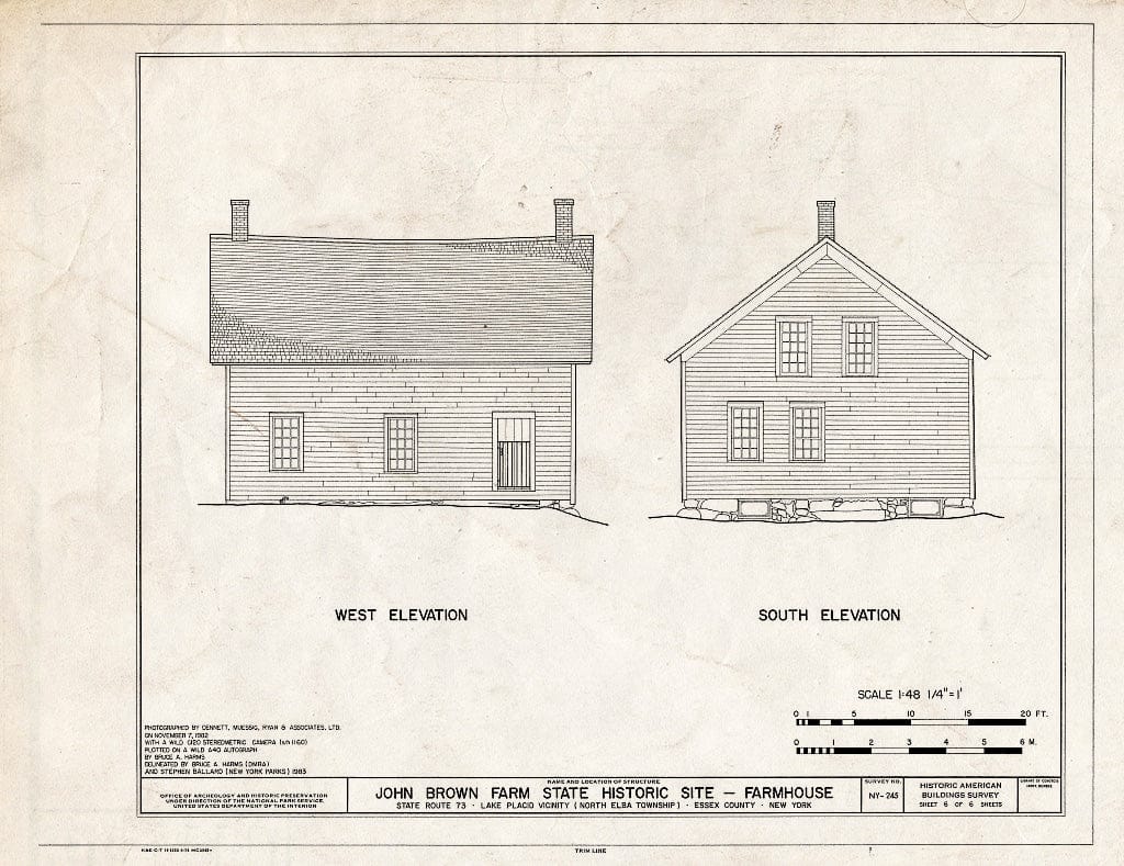 Blueprint HABS NY,16-LAPLA.V,1A- (Sheet 6 of 6) - John Brown Farm State Historic Site, Farmhouse, State Route 73 (North Elba Township), Lake Placid, Essex County, NY