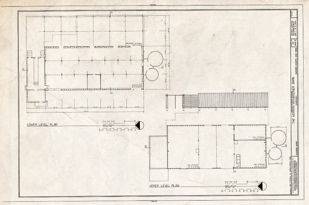 Blueprint HABS NY,32-SOM,1B- (Sheet 1 of 3) - Morgan Van Wagoner Barn, Hosmer Road, Somerset, Niagara County, NY