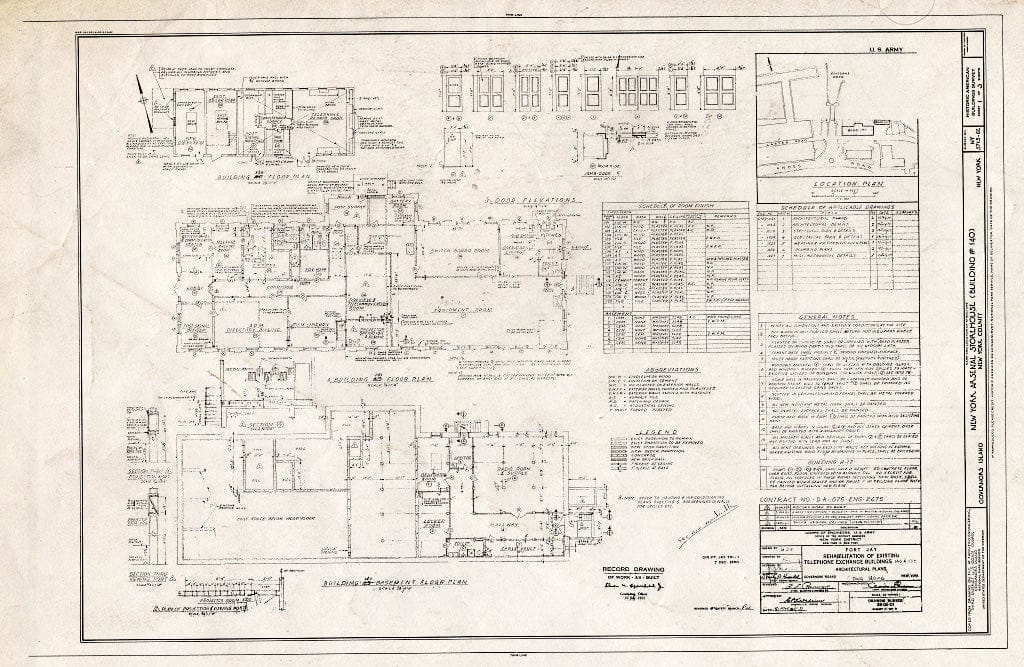 Blueprint HABS NY,31-GOVI,6E- (Sheet 1 of 3) - Governors Island, New York Arsenal, Storehouse, New York Harbor Near Carder Road, New York County, NY