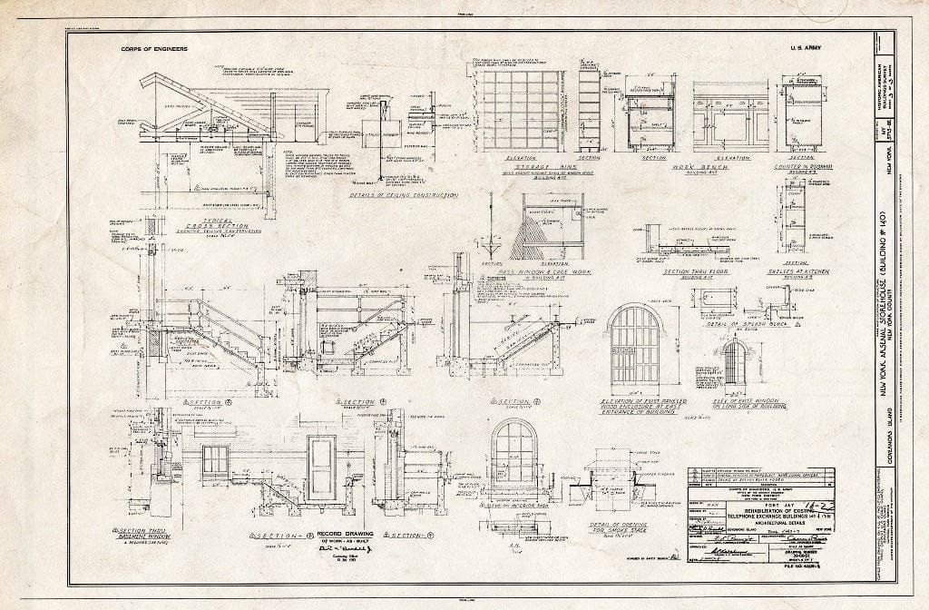 Blueprint HABS NY,31-GOVI,6E- (Sheet 3 of 3) - Governors Island, New York Arsenal, Storehouse, New York Harbor Near Carder Road, New York County, NY