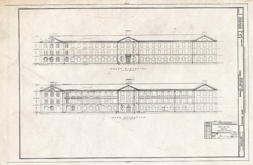 Blueprint HABS NY,31-GOVI,9- (Sheet 4 of 5) - Governors Island, Barracks, New York Harbor, Short & Wheeler Avenues, New York County, NY