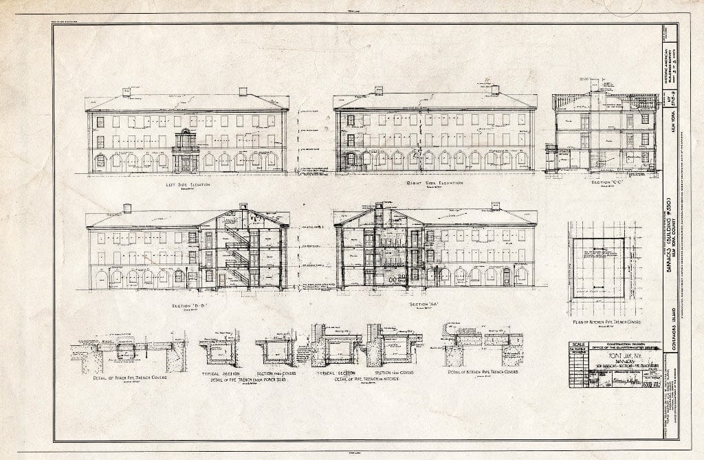 Blueprint HABS NY,31-GOVI,9- (Sheet 5 of 5) - Governors Island, Barracks, New York Harbor, Short & Wheeler Avenues, New York County, NY