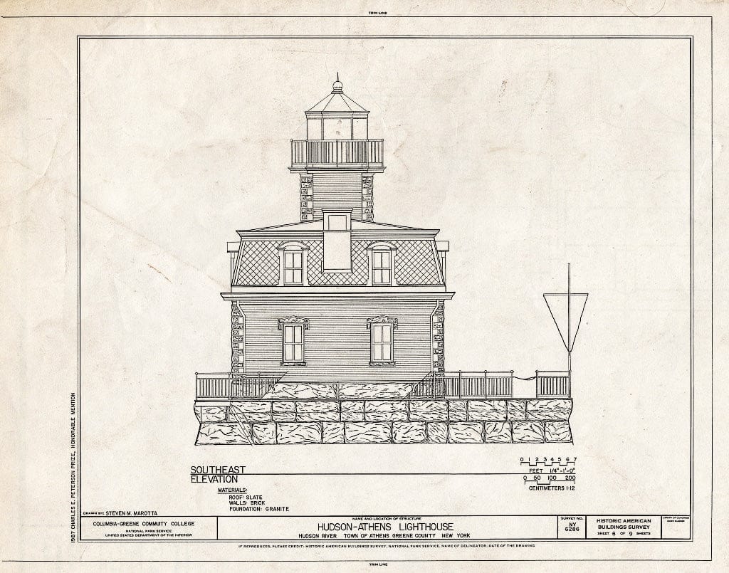 Blueprint HABS NY,20-ATH,2- (Sheet 6 of 9) - Hudson-Athens Lighthouse, Hudson River, Athens, Greene County, NY