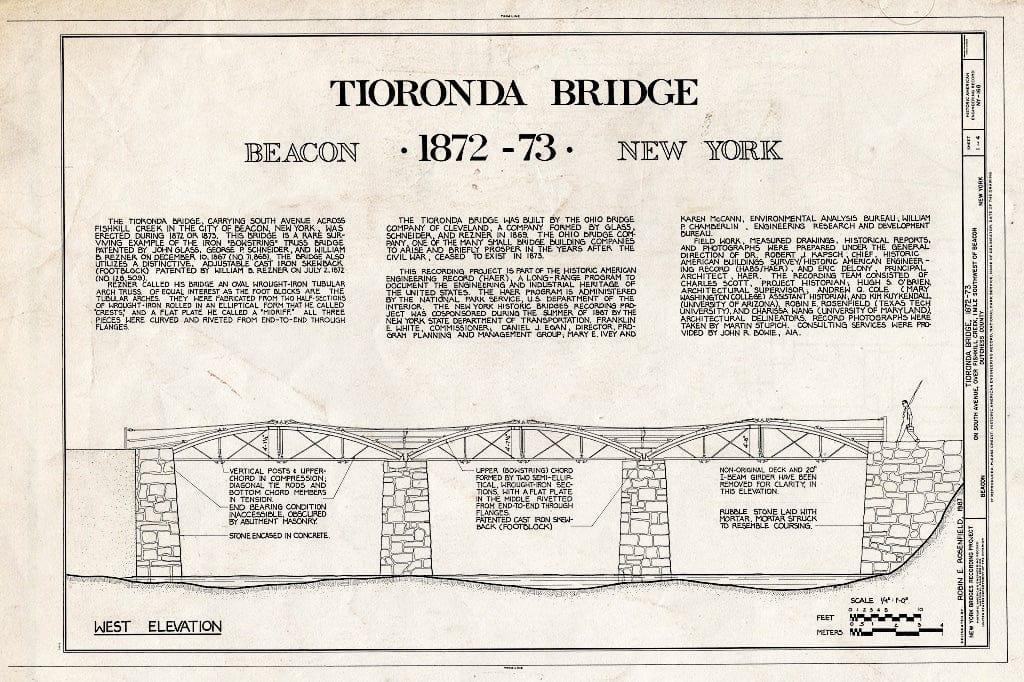 Blueprint HAER NY,14-BEAC,3- (Sheet 1 of 4) - Tioronda Bridge, South Avenue Spanning Fishkill Creek, Beacon, Dutchess County, NY