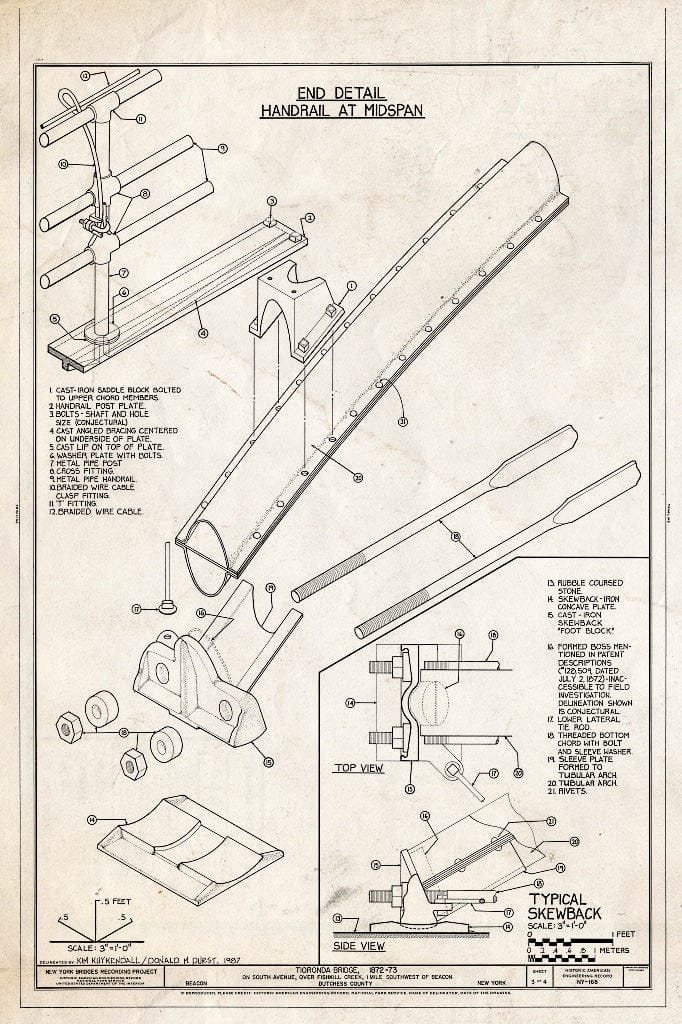 Blueprint HAER NY,14-BEAC,3- (Sheet 3 of 4) - Tioronda Bridge, South Avenue Spanning Fishkill Creek, Beacon, Dutchess County, NY