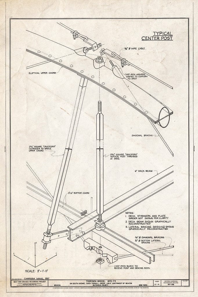 Blueprint HAER NY,14-BEAC,3- (Sheet 4 of 4) - Tioronda Bridge, South Avenue Spanning Fishkill Creek, Beacon, Dutchess County, NY