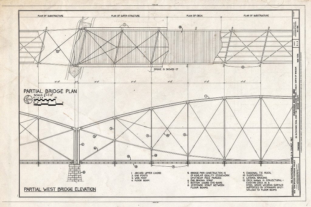 Blueprint HAER NY,4-OUAQ,1- (Sheet 2 of 4) - Ouaquaga Bridge, Dutchtown Road, Spanning Susquehanna River, Ouaquaga, Broome County, NY