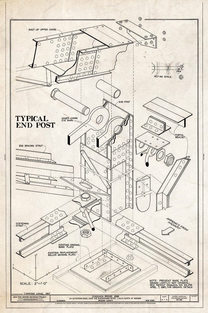 Blueprint HAER NY,4-OUAQ,1- (Sheet 4 of 4) - Ouaquaga Bridge, Dutchtown Road, Spanning Susquehanna River, Ouaquaga, Broome County, NY