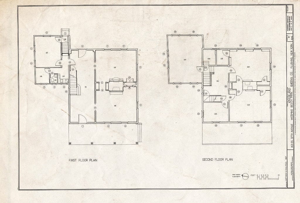 Blueprint HABS NY,41-Flush,6A- (Sheet 2 of 5) - Kingsland, Weeping Beach Park, 143-35 Thirty Seventh Avenue, Flushing, Queens County, NY