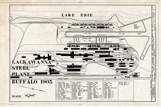 Blueprint Lackawanna Steel Plant, Buffalo 1903 - Bethlehem Steel Corporation, Lackawanna Plant, Route 5 on Lake Erie, Buffalo, Erie County, NY