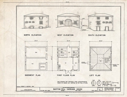 Blueprint HABS NY,3-Bronx,6A- (Sheet 1 of 1) - Bartow-Pell Mansion, Carriage House, Shore Road, Pelham Bay Park, Bronx, Bronx County, NY