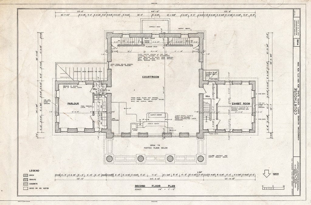 Blueprint Second Floor Plan - Courthouse, Staten Island, Richmond (Subdivision), Richmond County, NY