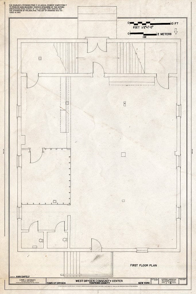 Blueprint HABS NY,55-Dry,1- (Sheet 1 of 8) - West Dryden Community Center, Dryden, Tompkins County, NY