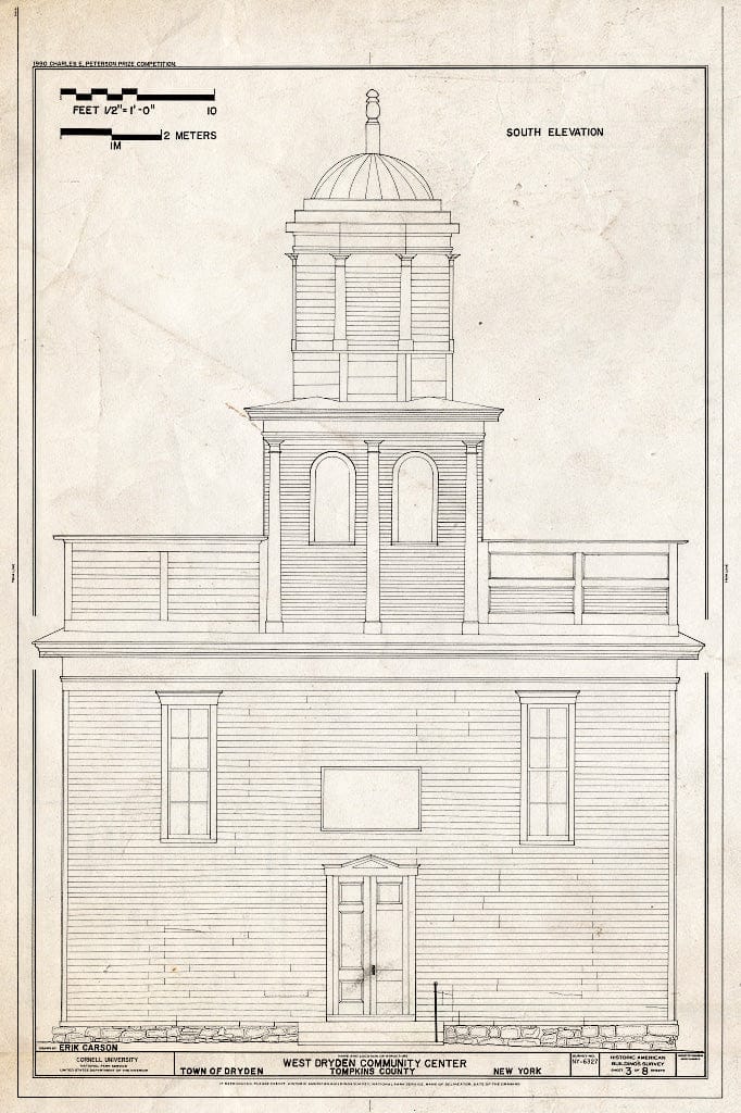 Blueprint HABS NY,55-Dry,1- (Sheet 3 of 8) - West Dryden Community Center, Dryden, Tompkins County, NY