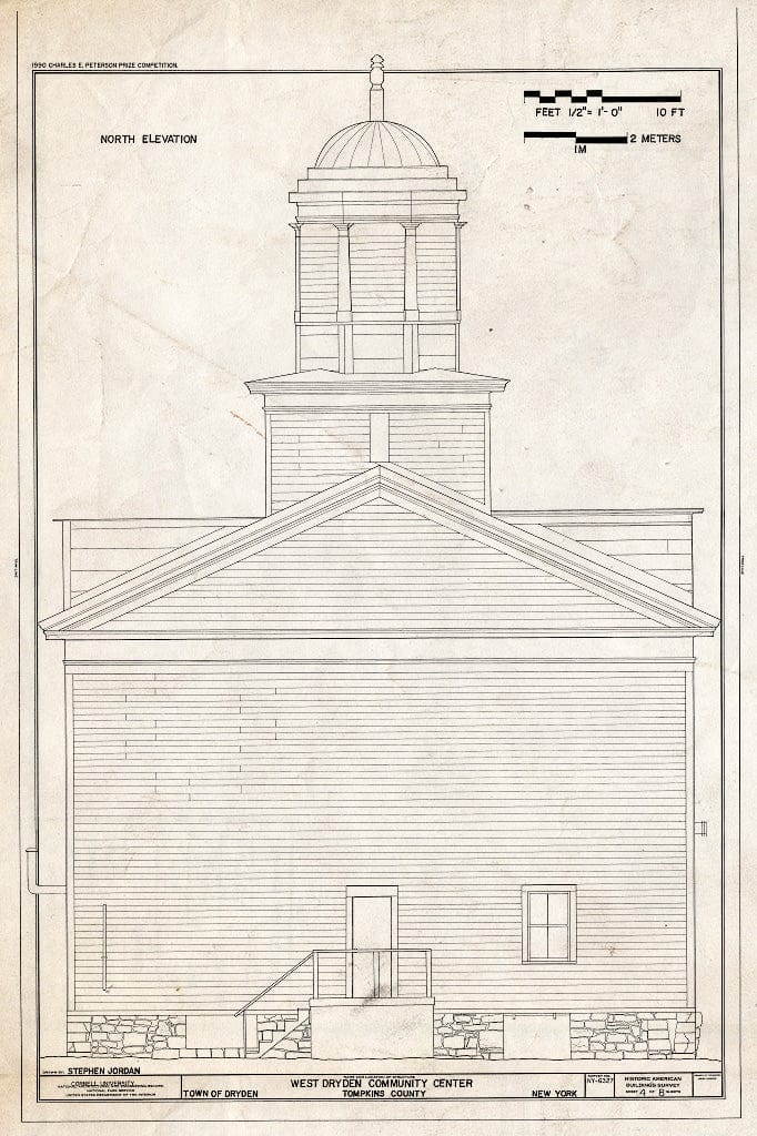 Blueprint HABS NY,55-Dry,1- (Sheet 4 of 8) - West Dryden Community Center, Dryden, Tompkins County, NY