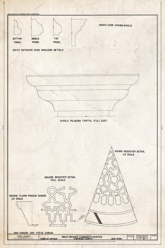 Blueprint HABS NY,55-Dry,1- (Sheet 7 of 8) - West Dryden Community Center, Dryden, Tompkins County, NY