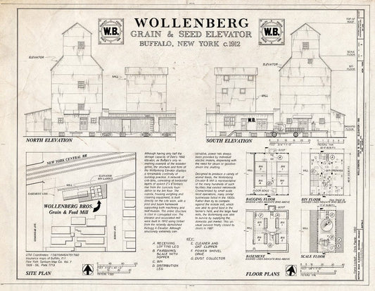 Blueprint HAER NY,15-BUF,49- (Sheet 1 of 2) - Wollenberg Grain & Seed Elevator, 133 Goodyear Avenue, Buffalo, Erie County, NY