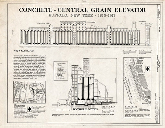 Blueprint Title Sheet - Concrete-Central Elevator, 175 Buffalo River, Buffalo, Erie County, NY