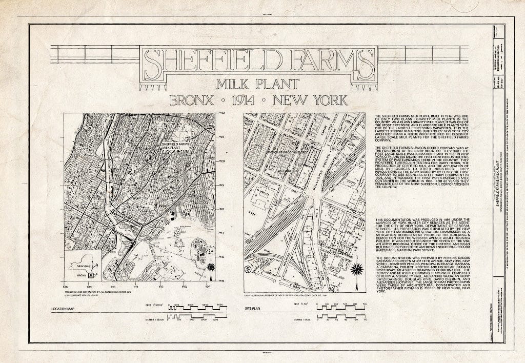 Blueprint HAER NY,3-Bronx,16- (Sheet 1 of 14) - Sheffield Farms Milk Plant, 1075 Webster Avenue (Southwest Corner of 166th Street), Bronx, Bronx County, NY