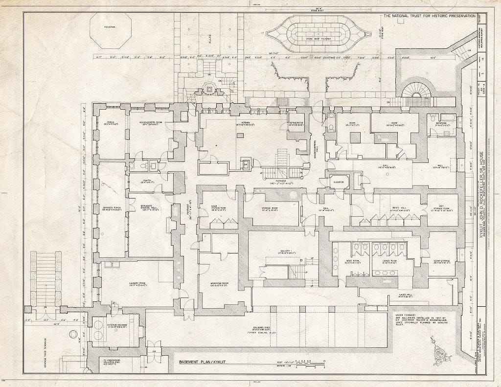 Blueprint HABS NY,60-POHI,1A- (Sheet 3 of 14) - Kykuit, John D. Rockefeller, Sr. House, 200 Lake Road, Pocantico Hills, Westchester County, NY