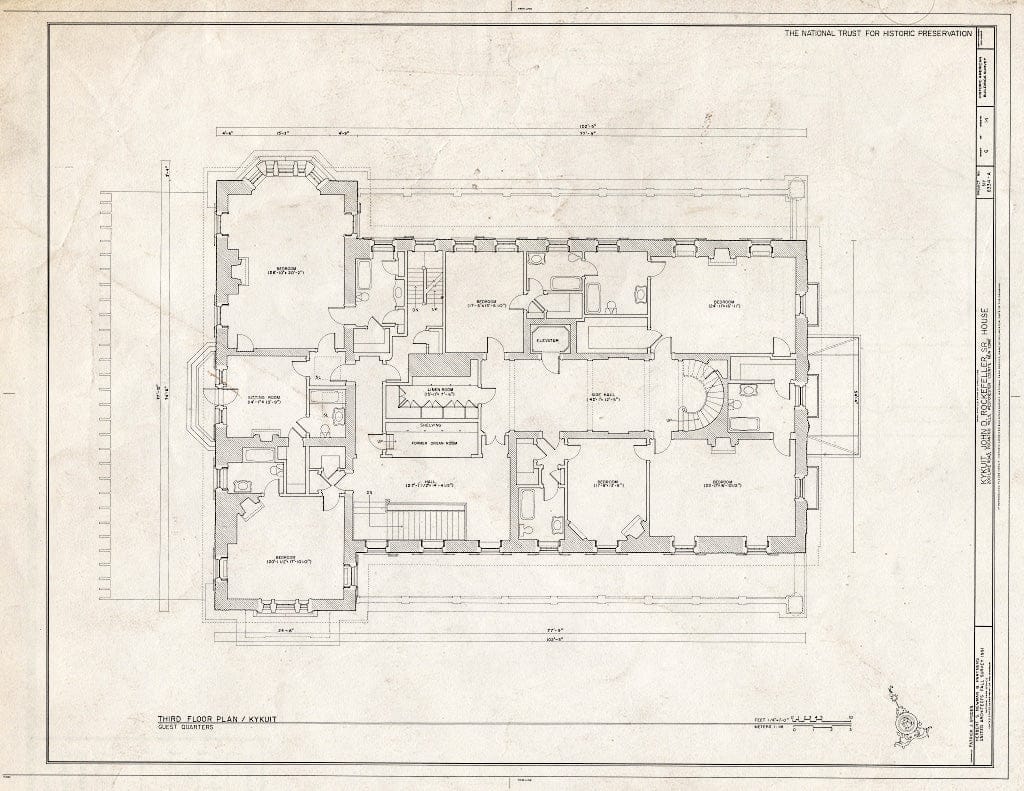 Blueprint HABS NY,60-POHI,1A- (Sheet 6 of 14) - Kykuit, John D. Rockefeller, Sr. House, 200 Lake Road, Pocantico Hills, Westchester County, NY