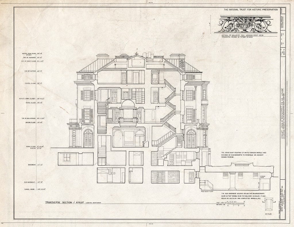 Blueprint HABS NY,60-POHI,1A- (Sheet 12 of 14) - Kykuit, John D. Rockefeller, Sr. House, 200 Lake Road, Pocantico Hills, Westchester County, NY