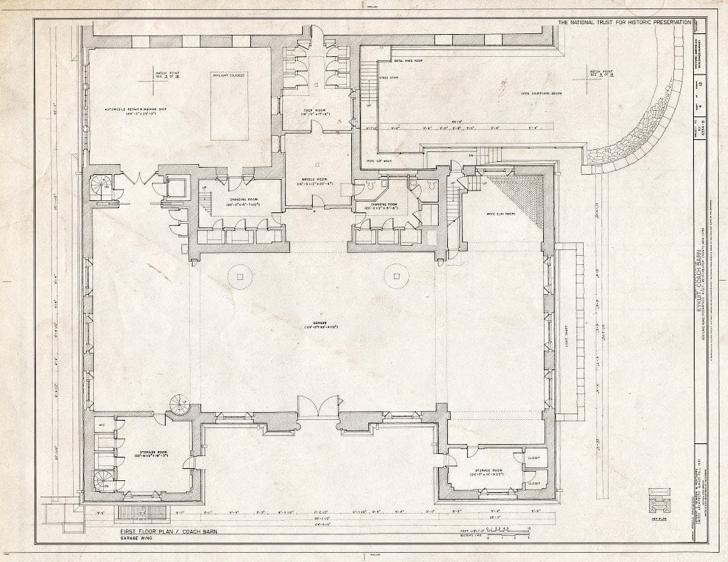 Blueprint HABS NY,60-POHI,1B- (Sheet 4 of 12) - Kykuit, Coach Barn, 200 Lake Road, Pocantico Hills, Westchester County, NY