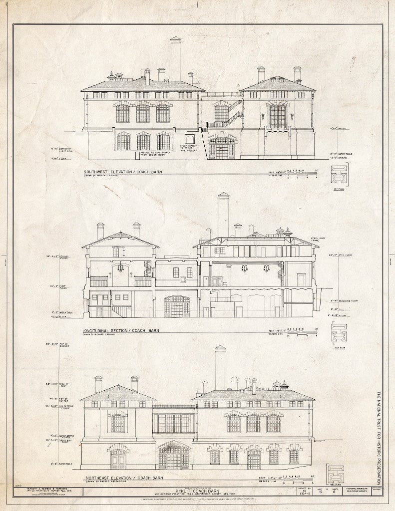 Blueprint HABS NY,60-POHI,1B- (Sheet 10 of 12) - Kykuit, Coach Barn, 200 Lake Road, Pocantico Hills, Westchester County, NY