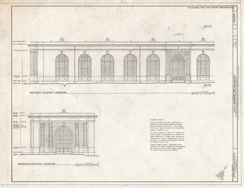 Blueprint HABS NY,60-POHI,1C- (Sheet 3 of 4) - Kykuit, Orangerie & Greenhouse, 200 Lake Road, Pocantico Hills, Westchester County, NY