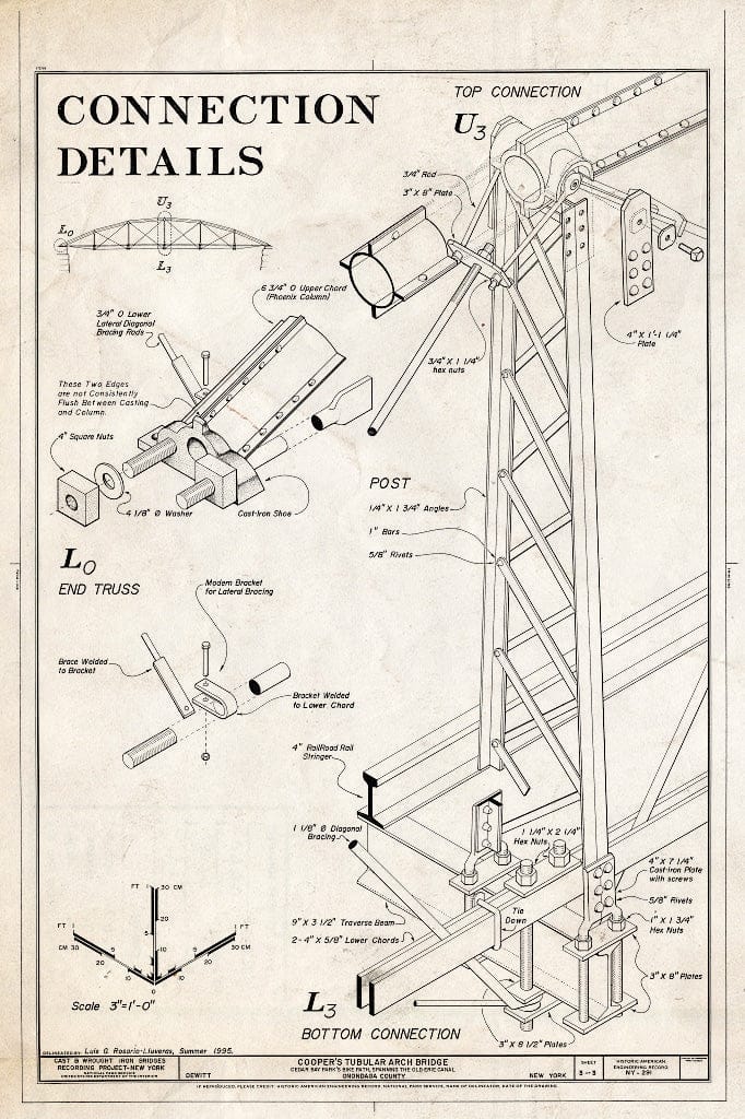 Blueprint HAER NY,34-Dewi,1- (Sheet 3 of 3) - Cooper's Tubular Arch Bridge, Spanning Old Erie Canal North of Linden Street, Fayetteville, Onondaga County, NY