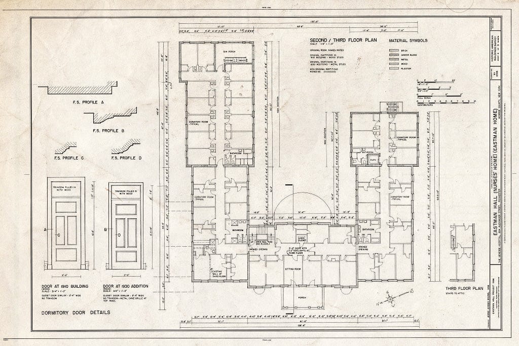 Blueprint HABS NY,28-Roch,42- (Sheet 4 of 9) - Eastman Hall, 224 Alexander Street, Rochester, Monroe County, NY