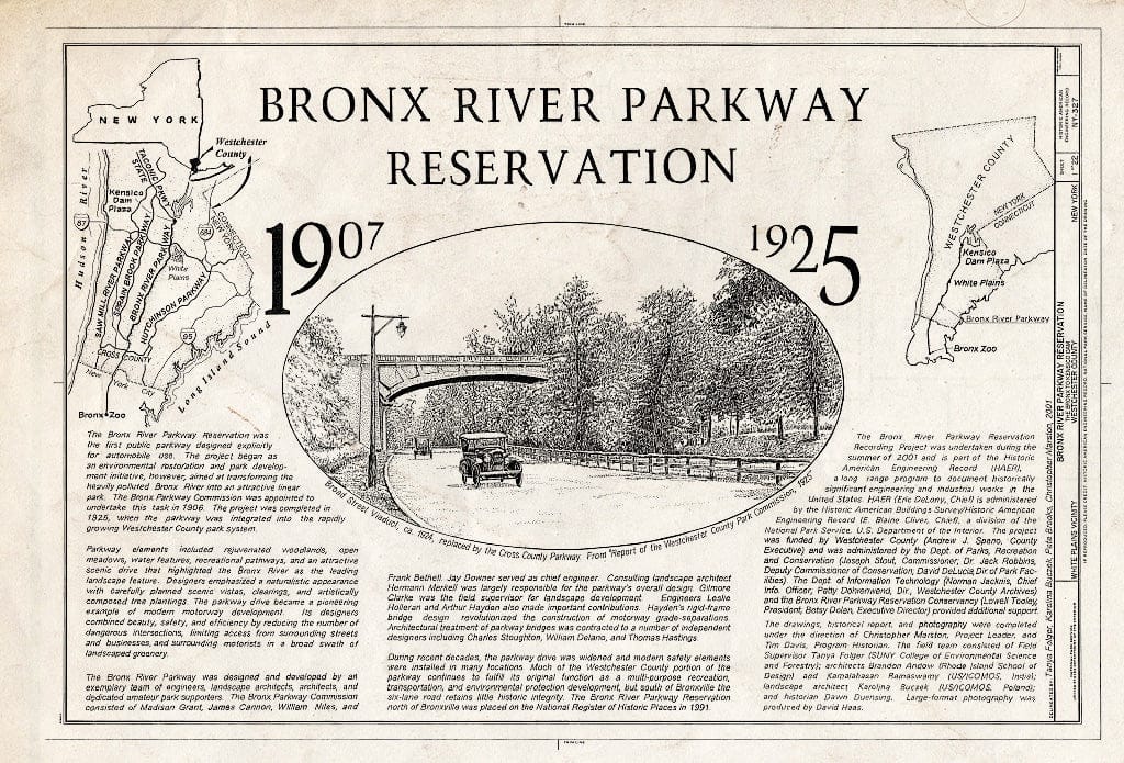 Blueprint HAER NY-327 (Sheet 1 of 22) - Bronx River Parkway Reservation, The Bronx to Kensico Dam, White Plains, Westchester County, NY