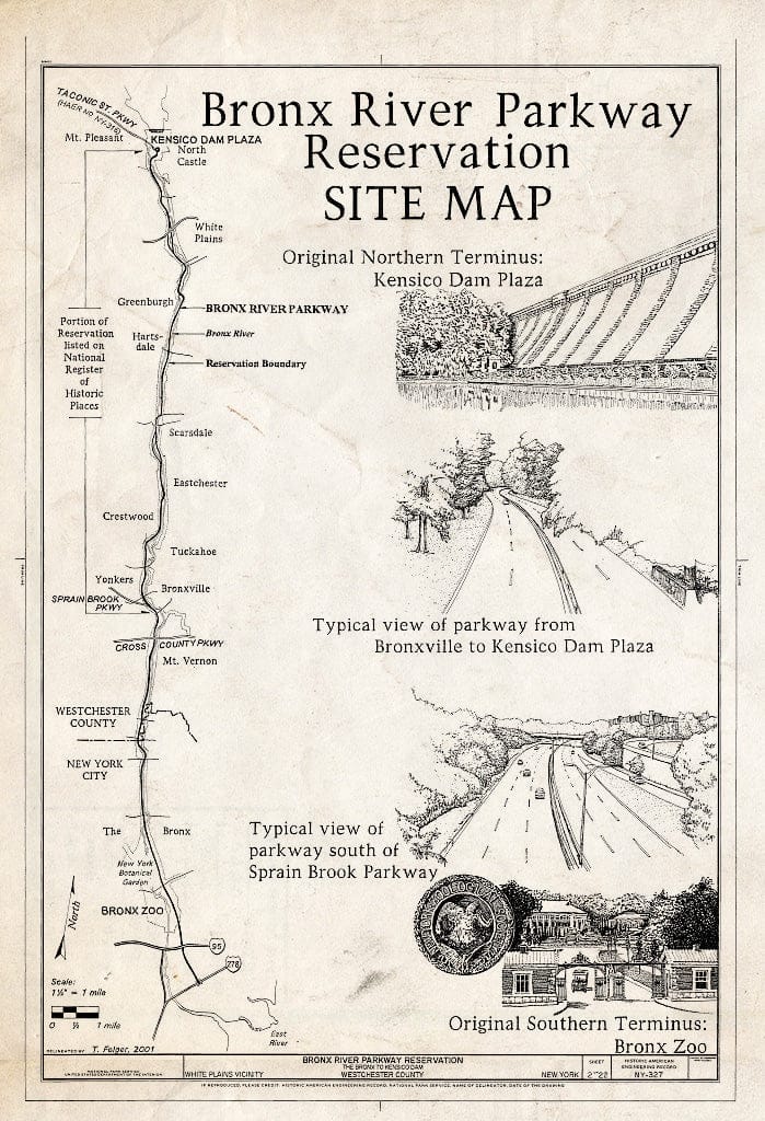Blueprint HAER NY-327 (Sheet 2 of 22) - Bronx River Parkway Reservation, The Bronx to Kensico Dam, White Plains, Westchester County, NY