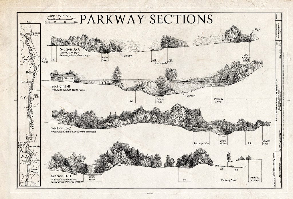 Blueprint HAER NY-327 (Sheet 8 of 22) - Bronx River Parkway Reservation, The Bronx to Kensico Dam, White Plains, Westchester County, NY