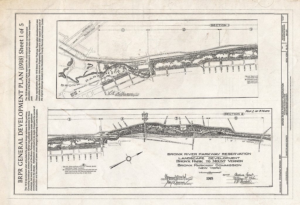 Blueprint HAER NY-327 (Sheet 18 of 22) - Bronx River Parkway Reservation, The Bronx to Kensico Dam, White Plains, Westchester County, NY