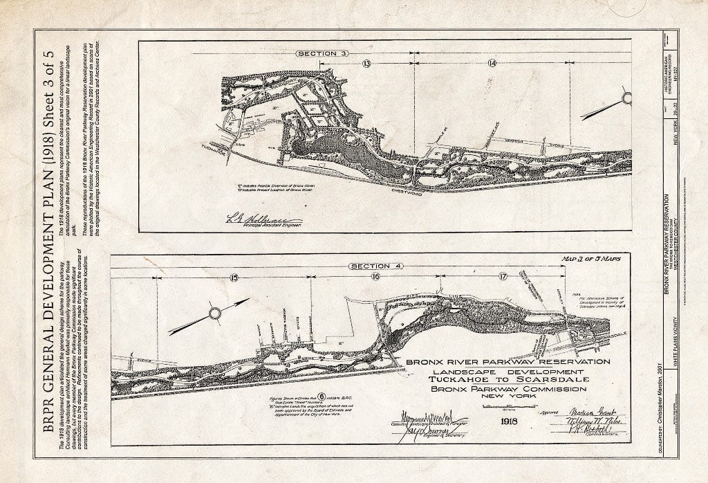 Blueprint HAER NY-327 (Sheet 20 of 22) - Bronx River Parkway Reservation, The Bronx to Kensico Dam, White Plains, Westchester County, NY