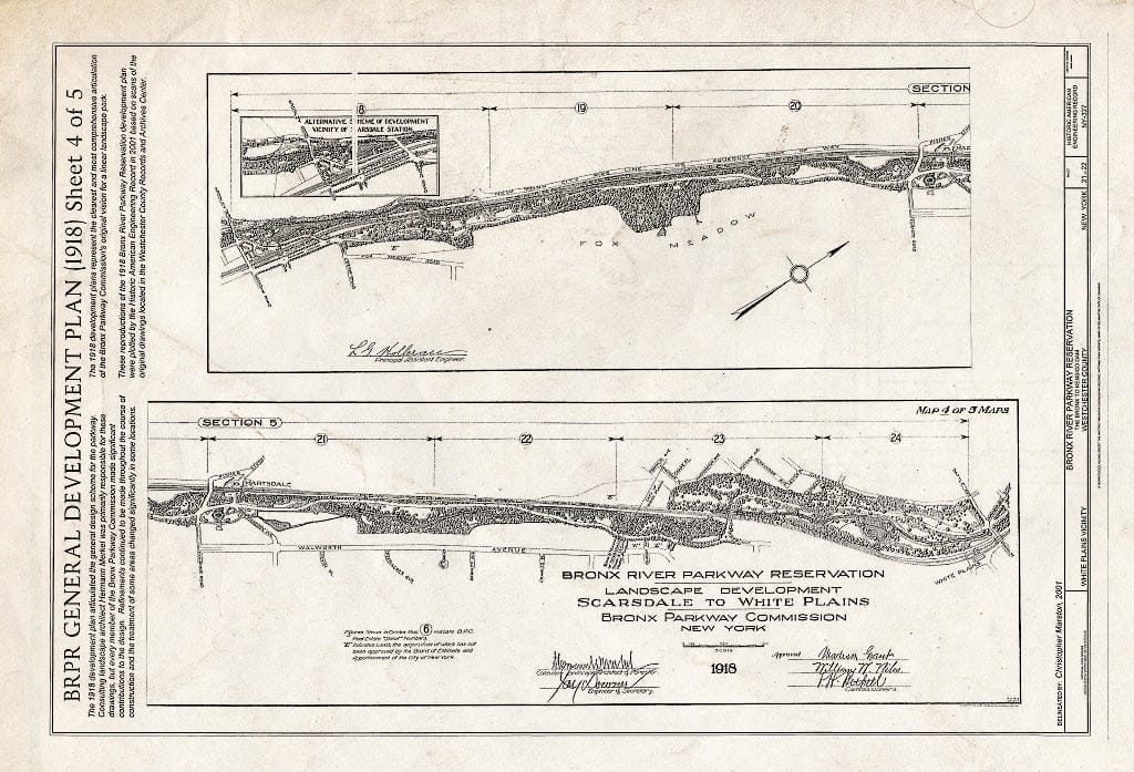 Blueprint HAER NY-327 (Sheet 21 of 22) - Bronx River Parkway Reservation, The Bronx to Kensico Dam, White Plains, Westchester County, NY